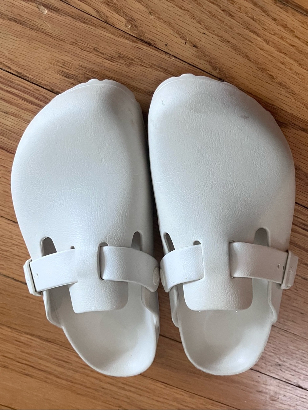 Birkenstock Eggshell Slip-On Clogs with Buckle
